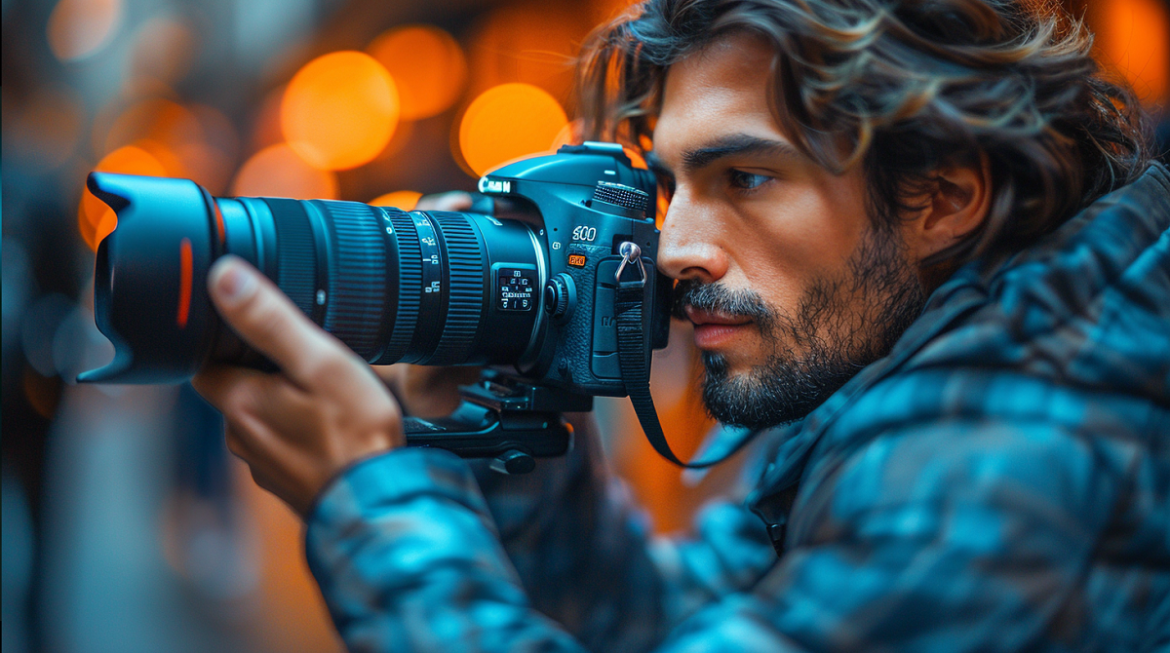 fotograf wykonuje zdjęcia